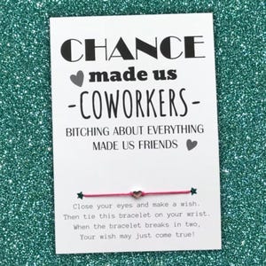 Chance made us COWORKERS Card, Wish Bracelet, Work Bestie Gift, Galentine's Gift for Coworkers, Best Friend Gifts, Work Best Friend Gift