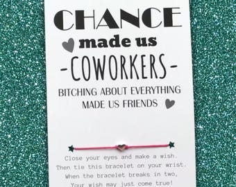Chance made us COWORKERS Card, Wish Bracelet, Work Bestie Gift, Galentine's Gift for Coworkers, Best Friend Gifts, Work Best Friend Gift