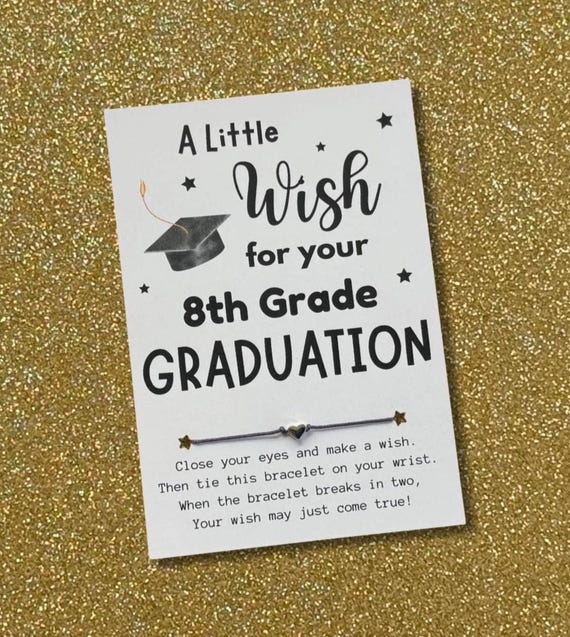 A Little Wish for your 8th Grade Graduation, Wish Bracelet, Graduation Favor, Class Graduation Gifts, Graduation 2026 Gifts, 8th Grade Grad