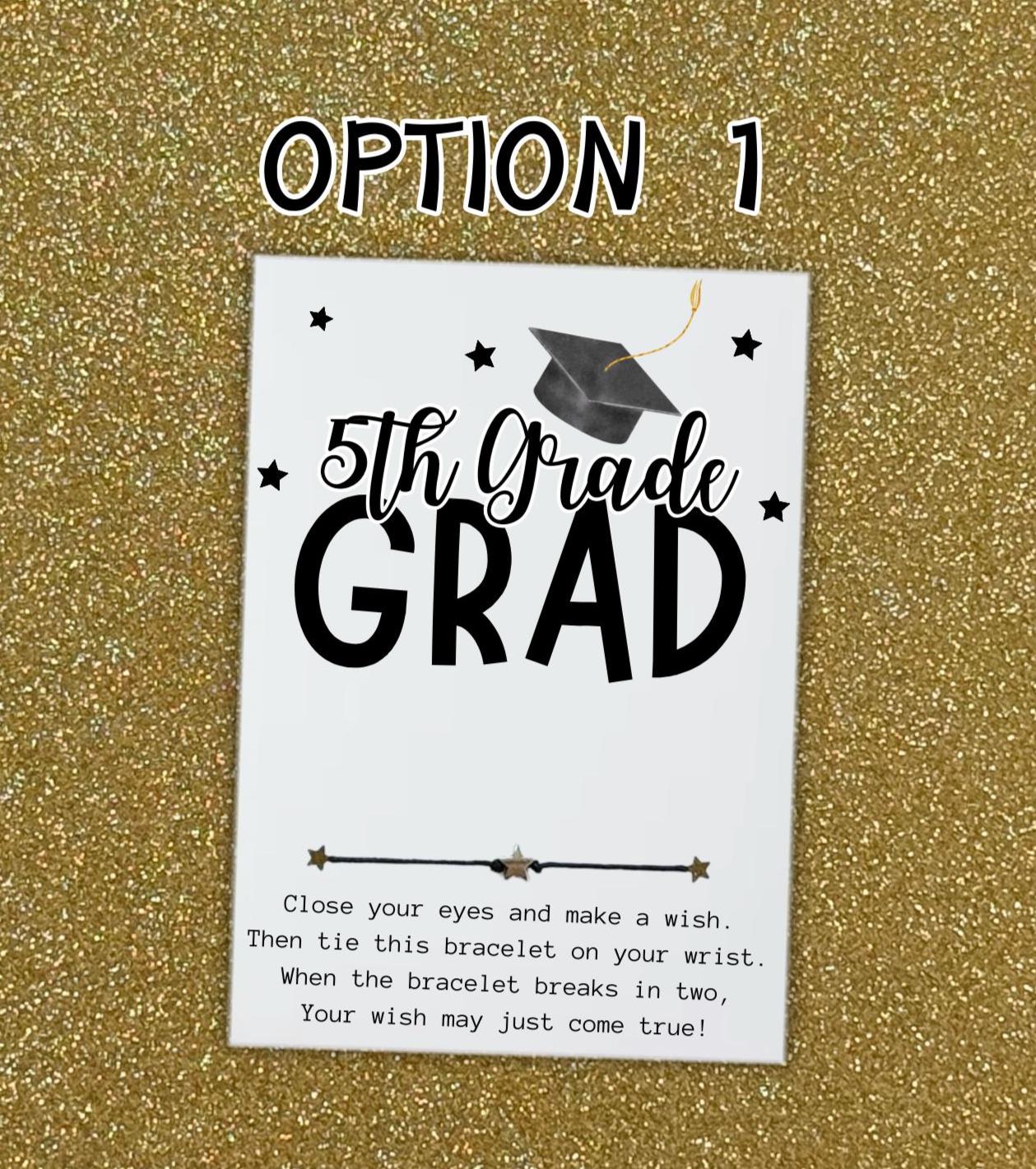 Grade R Card Design 5th Grade Card, Wish Bracelet, Party Favors, Fifth Grader, End of 2026 ...