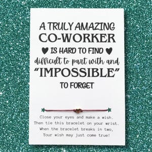 A Truly Amazing CO-WORKER, Co-worker Wish Bracelet, Work Bestie Gift, Gift for Coworkers, Best Friend Gifts, Work Best Friend, Coworker Gift
