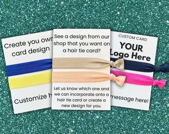 Custom Card, Elastic Hair Ties, Girls Trip, Wedding, Business, School, Graduation, Sports, Work, Volunteer, Holiday, Hair Tie Party Favor