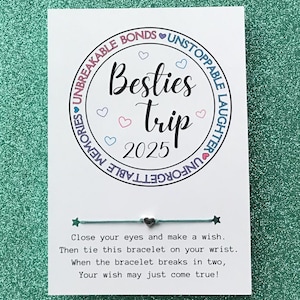 Besties Trip Gift, Wish Bracelet, Girls Getaway Gift, Gift for Friends, Girls Weekend Gift, Friend Gift, Girls Trip Gift, Bachelorette Gift