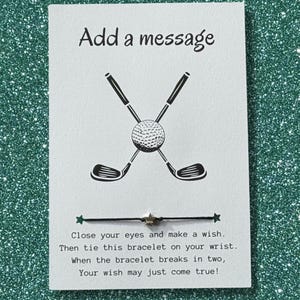 Golf Gift, Golf Wish Bracelet, Golf Team Gift, End of Season Golf Team Gifts, Golf Team Party Favors, Thank You Gift, Thank You Party Favors