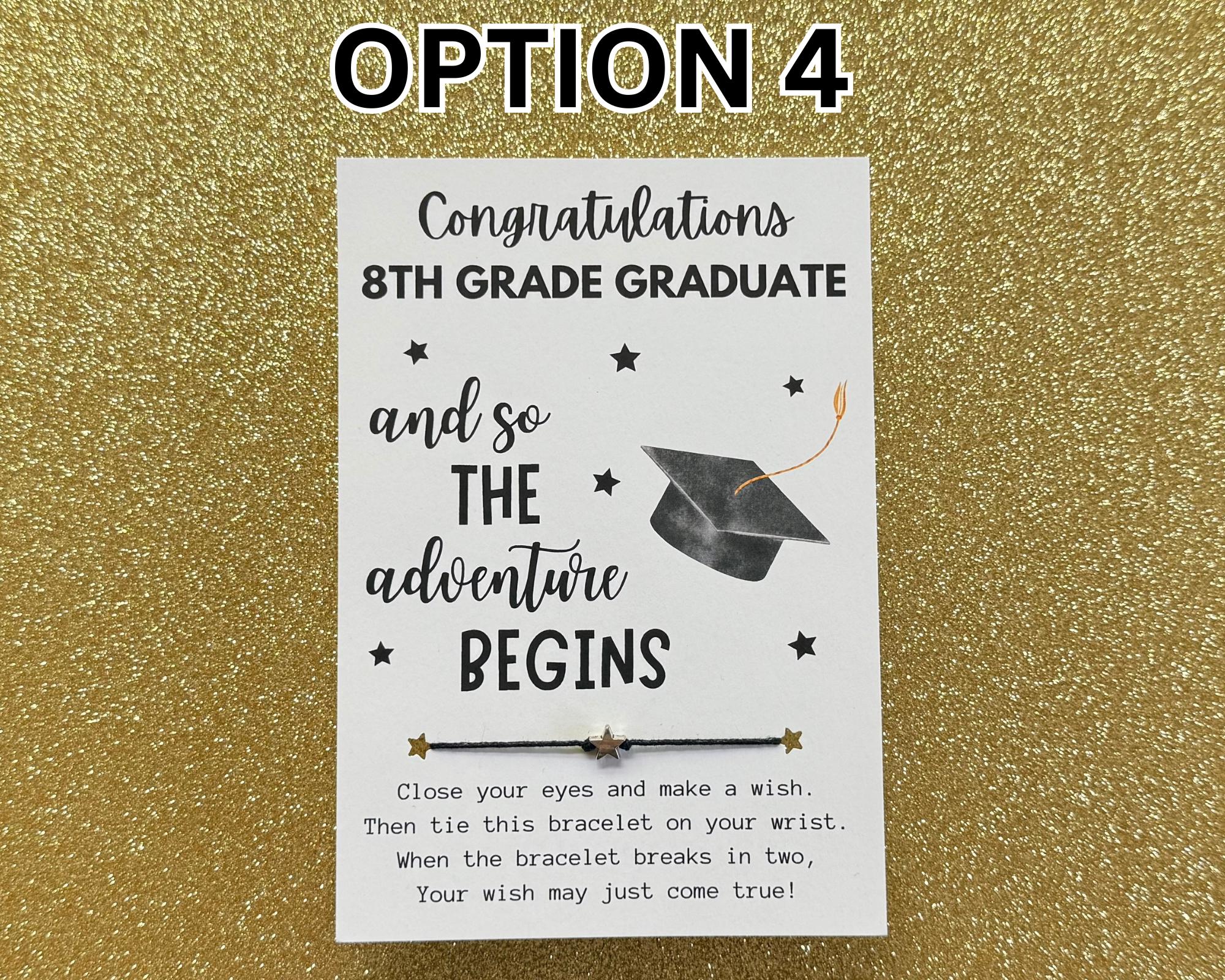 8th grade graduation card messages Card, Wish Bracelet, 8th Grade Graduate Gift, 8th Grade Graduation Gift, Eighth Grade Gifts, 8th Grade Promotion Gift FLYAB 8th Grade Graduation Gifts