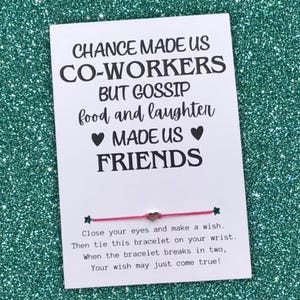 Co-worker Gift, Funny Card, Co-worker Wish Bracelet, Work Bestie Best Friend Gifts, Gift for Coworkers, Colleague Gifts, Coworker Gift Idea