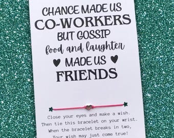 Co-worker Gift, Funny Card, Co-worker Wish Bracelet, Work Bestie Best Friend Gifts, Gift for Coworkers, Colleague Gifts, Coworker Gift Idea