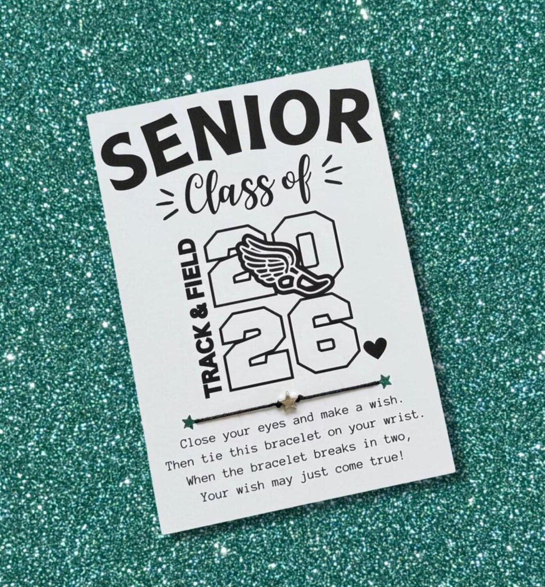 TRACK and FIELD SENIOR Class of 2026 Gift, Wish Bracelet, Track and ...