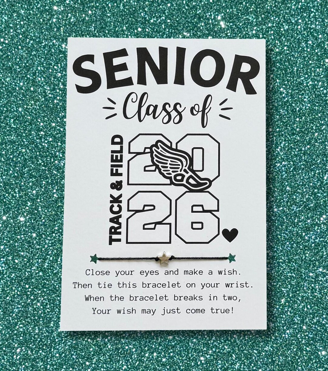 TRACK and FIELD SENIOR Class of 2026 Gift, Wish Bracelet, Track and ...