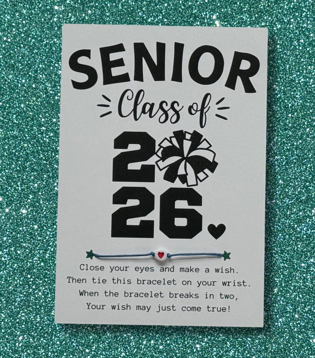 Senior Class of 2026 Card, Wish Bracelet, Cheerleader Gift ...