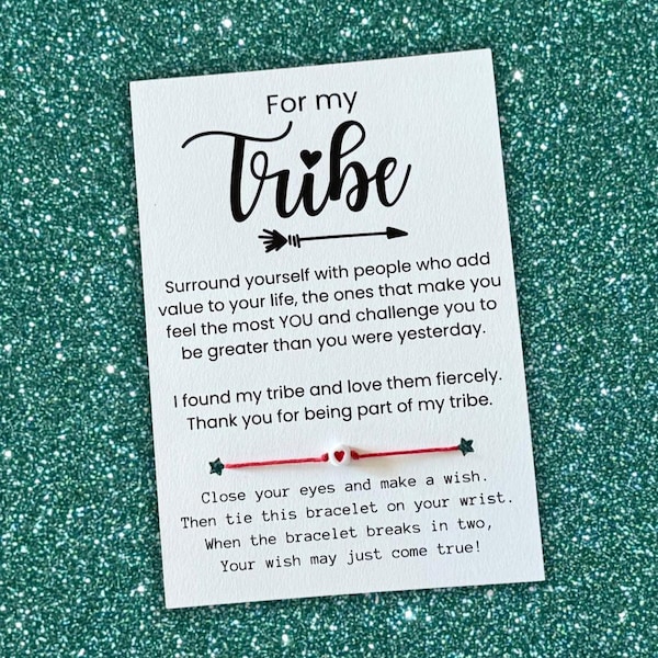 FOR MY TRIBE, Wish Bracelet, Girls Weekend Gift, Girls Trip Gift, Tribe Gifts, Friendship Tribe Gifts, Bachelorette Trip Gifts, Friend Gift