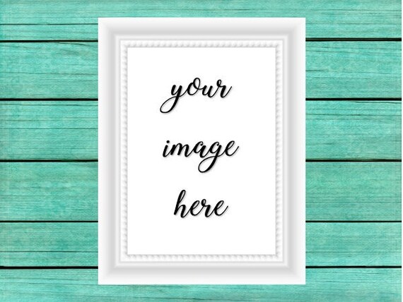 Digital Mockup Green Wood Background White Photo