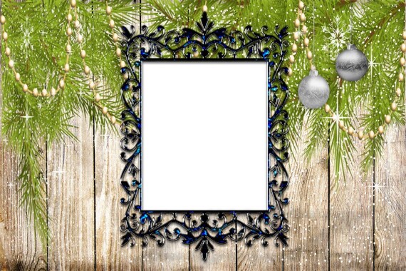 Frame Mockup Holiday Scene Blue Frame