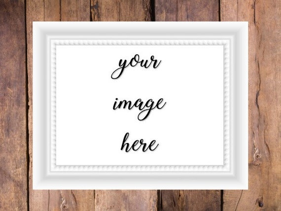 Digital Mockup White Frame Landscape Wood