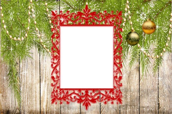 Frame Mockup Holiday Scene Pine Garland