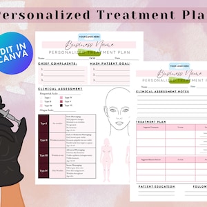 Editable Med Spa Treatment Plan - Instant Download Printable SOAP Note Template Client Questionnaire Aesthetics Service Documentation Form