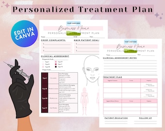 Editable Med Spa Treatment Plan - Instant Download Printable SOAP Note Template Client Questionnaire Aesthetics Service Documentation Form