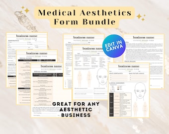 Editable Med Spa Paperwork Bundle | Neutral Theme SOAP Notes, Intake, and Aesthetic Service Templates | Instant Download Esthetician Forms