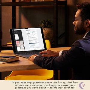 May include: A person is working on a laptop computer. The screen shows a document with the text "Thank You for Attending".