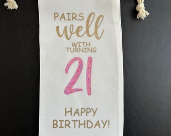 Sac à vin d'anniversaire personnalisé