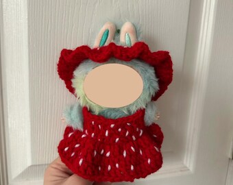 Ensemble au crochet Bubu fraise