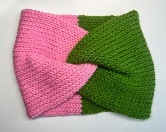 Protège-oreilles roses et verts Wicked Headband