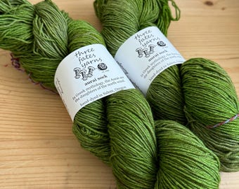 sipping matcha - aurai fingering weight merino yak nylon sock yarn