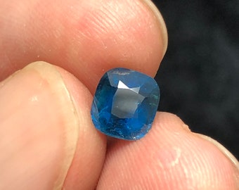 Natural Sky blue Tourmaline, Cushion Cut, Hand Faceted