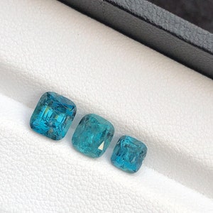 Natural  Blue Tourmaline, Cushion Cut