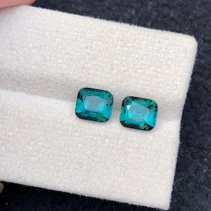 Indicolite Blue Tourmaline Pair: Cushion Cut Gems, 2.5 Carats