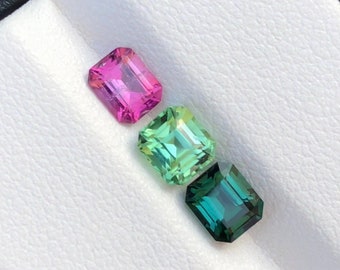 2.1 Carats Natural Multi Color Tourmaline Faceted Stones