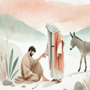 Good Samaritan, Christian Nursery Decor, Kids Bible Verse Wall Arts, Scripture Print, Nursery, 5x7