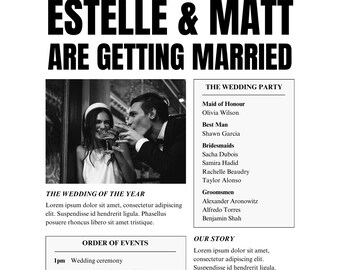 Newspaper Wedding Invitations