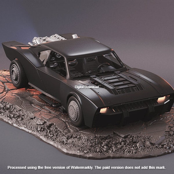 Batmobile 2022 STL, Batmobile 3D Model, Batmobile 3D Print Files