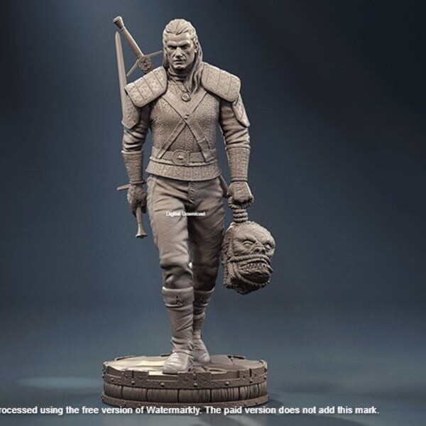 The Witcher STL, Geralt of Rivia STL, The Witcher Geralt 3D Model, The Witcher Geralt 3D Print Files