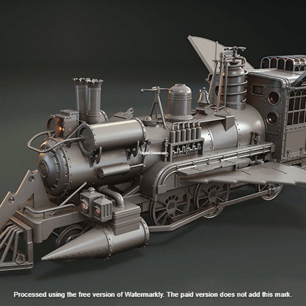 Back to the Future STL, Jules Verne Train Locomotive STL, Train Locomotive 3D Model, Train Locomotive 3D Print Files