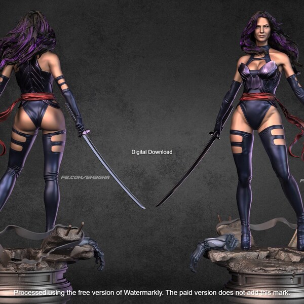 Psylocke STL, Olivia Munn STL, Psylocke 3D Model, Psylocke 3D Print Files, Psylocke Miniature 1