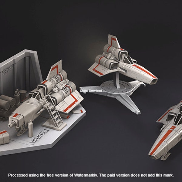 Battlestar Galactica STL, Viper TOS STL, Viper MK2 3D Model, Viper MK2 3D Print Files