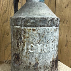Vintage 1930s Victoria Dairy Metal Milk Can – Galvanized Steel Rustic Decor