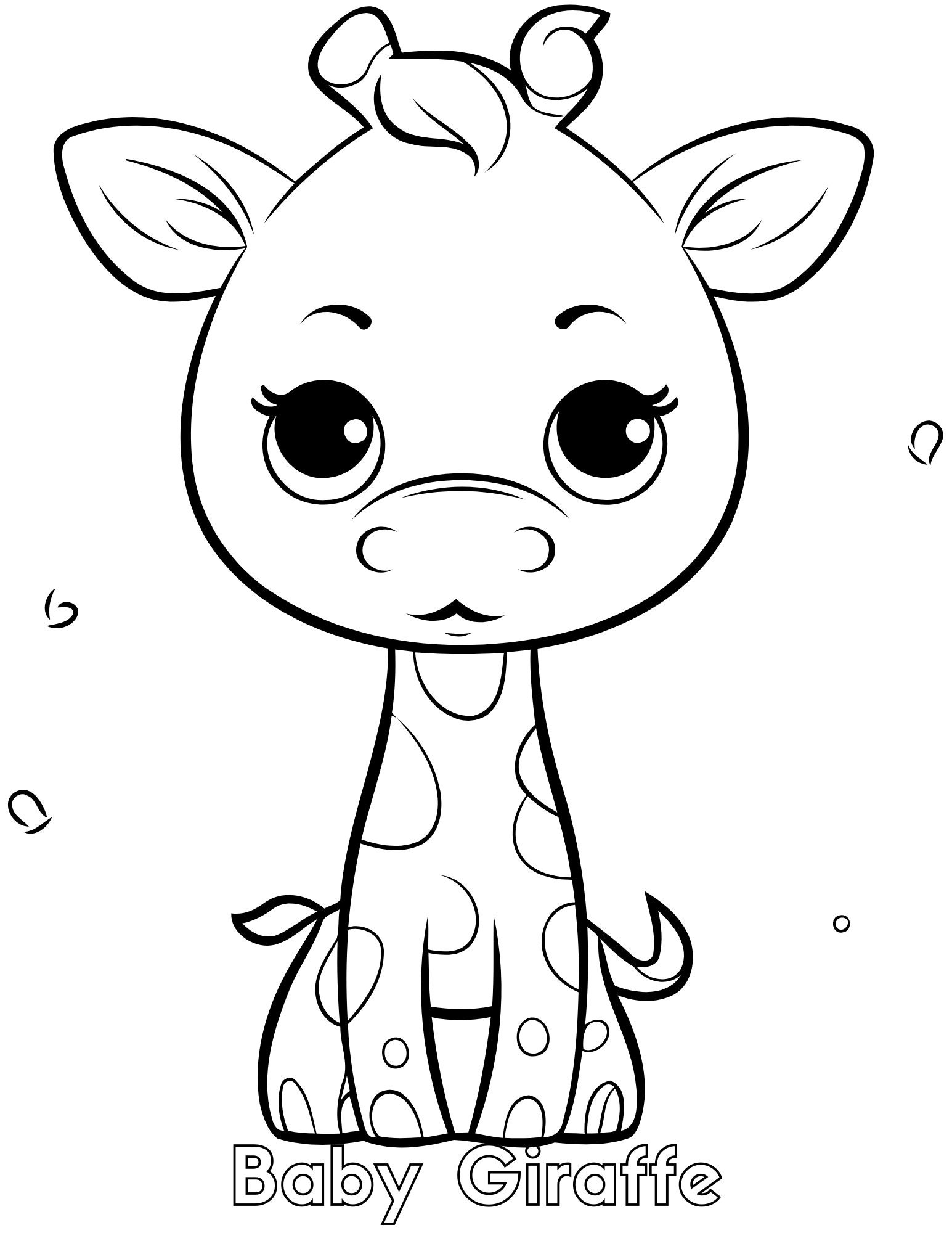 Baby Giraffe Coloring Page - Etsy