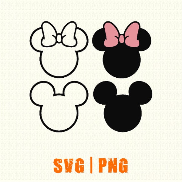 Mickey and Minnie Inspired SVG Bundle | Disneyland Shirt SVG | Disneyland Cricut SVG File | Mickey Minnie Mouse Outline , mothers Day