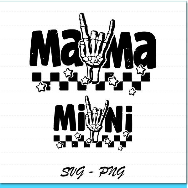 Mama Mini SVG PNG Mama Mini Retro PNG, Mommy and me, Mama Shirt designs, Mama Cut file, Mom shirt, Mom Mama Cricut Silhouette, mothers Day