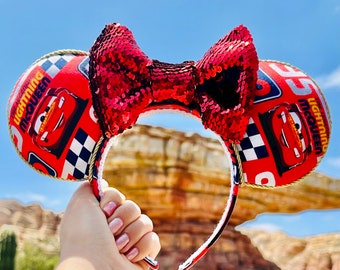 Cars Lightning McQueen Inspired Minnie Ears