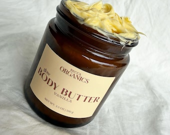 Organic Body Butter | Deep Hydration for Dry Skin | Unrefined Shea Butter | Vanilla