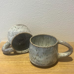 Handmade Speckled Stoneware Mug | Blue Ceramic Coffee Cup | Wheel Thrown Pottery