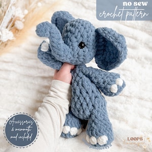 Easton Elephant crochet pattern | NO SEW crochet pattern | crochet elephant | amigurumi | crochet pattern | cute crochet pattern