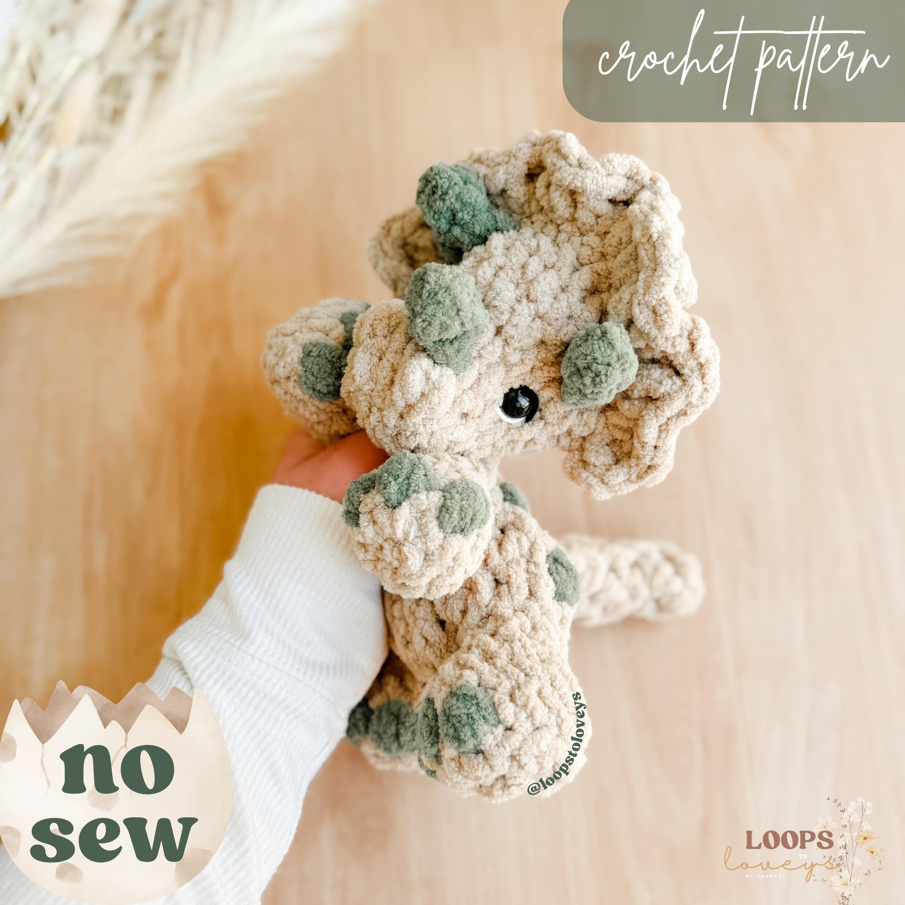 39 Triceratops Crochet Patterns for Dino Lovers, Nursery Decor, and Handmade Gifts 15 Tiny Triceratops crochet pattern crochet pattern crochet
