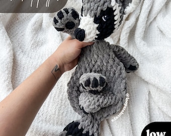 Rick the Raccoon | LOW SEW crochet pattern | crochet lovey | raccoon | crochet raccoon pattern | crochet pattern | cute crochet pattern