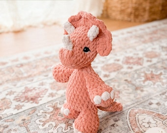 Theo Triceratops plushie crochet pattern | NO SEW crochet pattern | crochet dino | amigurumi | crochet dinosaur pattern | crochet pattern