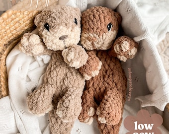 Reed the Otter Pup crochet pattern| LOW SEW crochet pattern|crochet snuggler| crochet lovey| amigurumi|crochet otter| cute crochet pattern